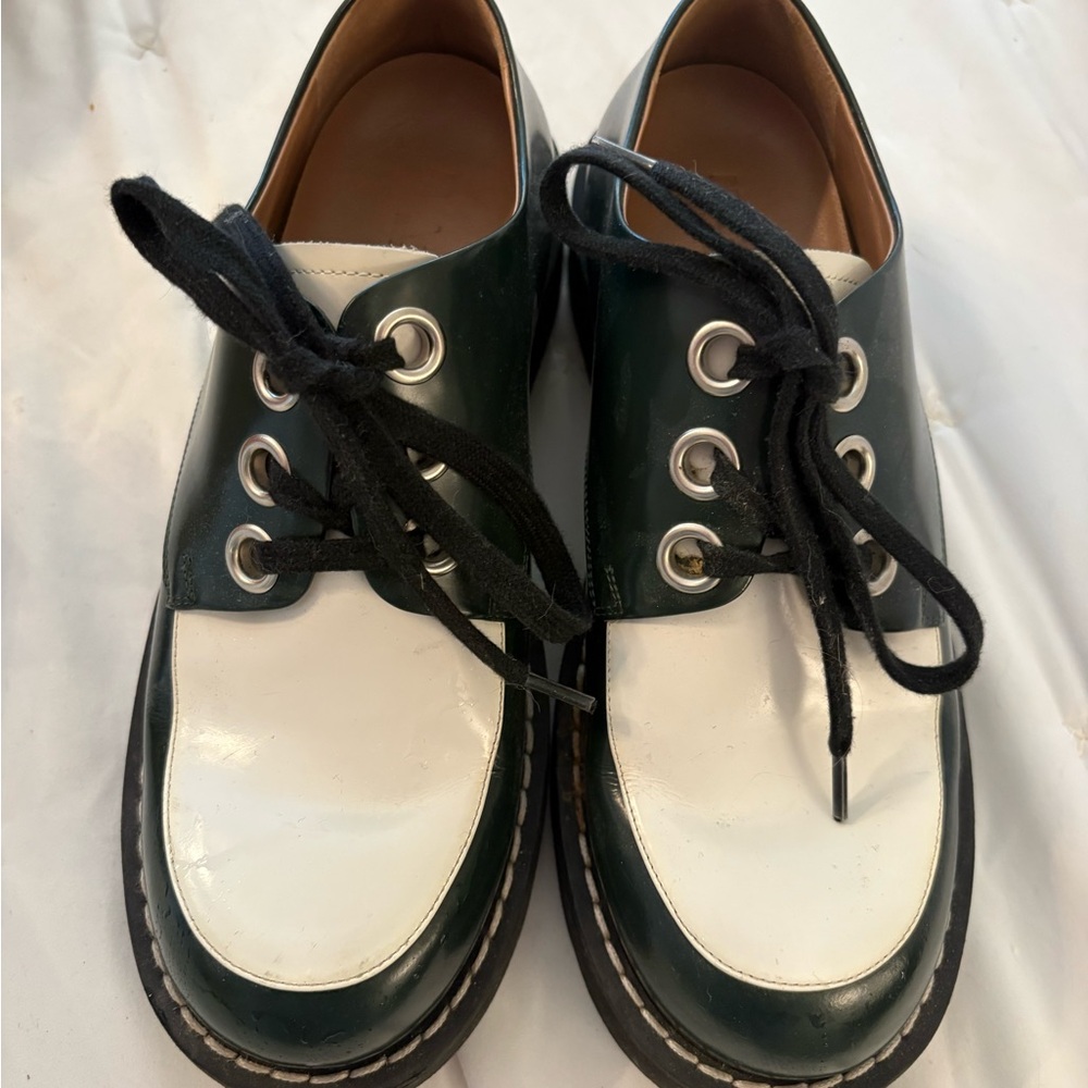 Marni Green White and Black Oxfords 37